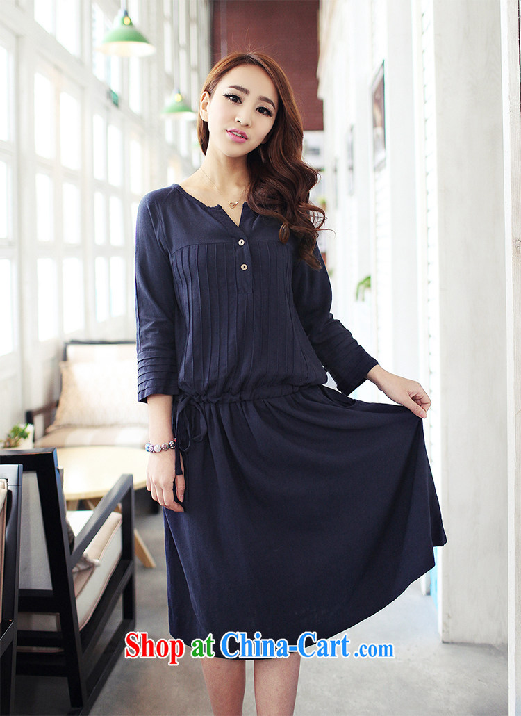 The Ju-Yee Nga larger female summer and indeed increase relaxed thick sister graphics thin, long cotton the dresses YQ 9085 blue XXL pictures, price, brand platters! Elections are good character, the national distribution, so why buy now enjoy more preferential! Health