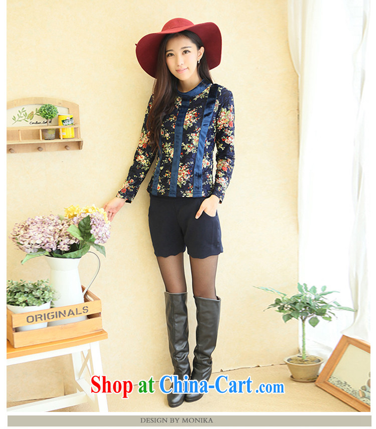 Moses Veronica larger women mm thick load fall 2013 new graphics thin Korean petal lounge thick sister short pants blue XL pictures, price, brand platters! Elections are good character, the national distribution, so why buy now enjoy more preferential! Health