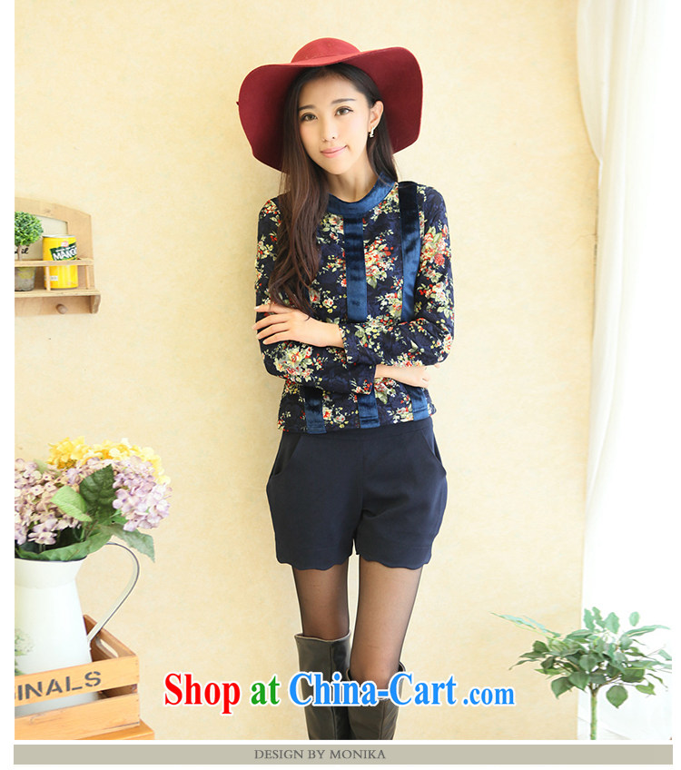 Moses Veronica larger women mm thick load fall 2013 new graphics thin Korean petal lounge thick sister short pants blue XL pictures, price, brand platters! Elections are good character, the national distribution, so why buy now enjoy more preferential! Health