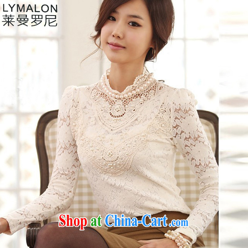Lehman Ronnie lymalon thick, graphics thin 2015 autumn and winter, the Korean version of the greater, female fashion lace lace long-sleeved T-shirt solid black 1389 XXXXL, Lehman Ronnie (LYMALON), shopping on the Internet