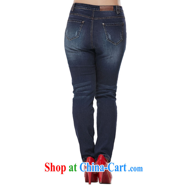 MsShe XL women 2015 spring loaded thick MM graphics thin cats to be castor pants pants jeans 9967 blue T 5 Msshe, shopping on the Internet