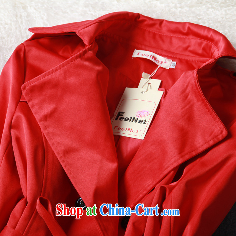 feelnet autumn and winter clothing NEW GRAPHICS thin larger female women jacket Beauty Fashion and indeed XL windbreaker 801 red 52 code, FeelNET, shopping on the Internet