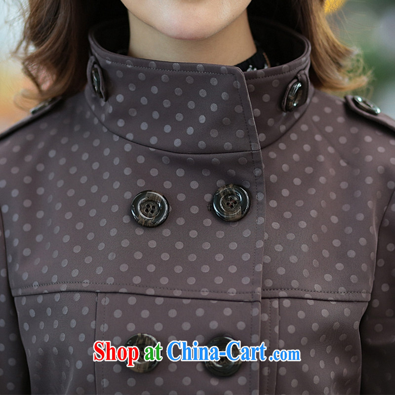 Cheuk-yan Yi Lai shadow the Code women in winter, thick MM wave point, for double-long, solid-colored windbreaker MM 5103, gray 4 XL, Cheuk-yan Yi-lai, and shopping on the Internet