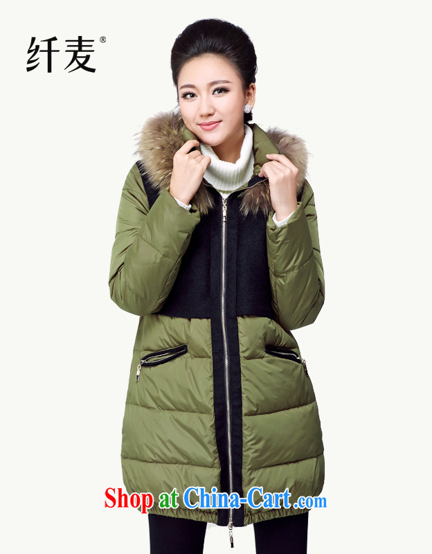The Mak is the women's clothing 2014 autumn and winter, new mm thick rammed-color tile campaign sub-mao collar jacket HL 131,181 army green XXXXXL