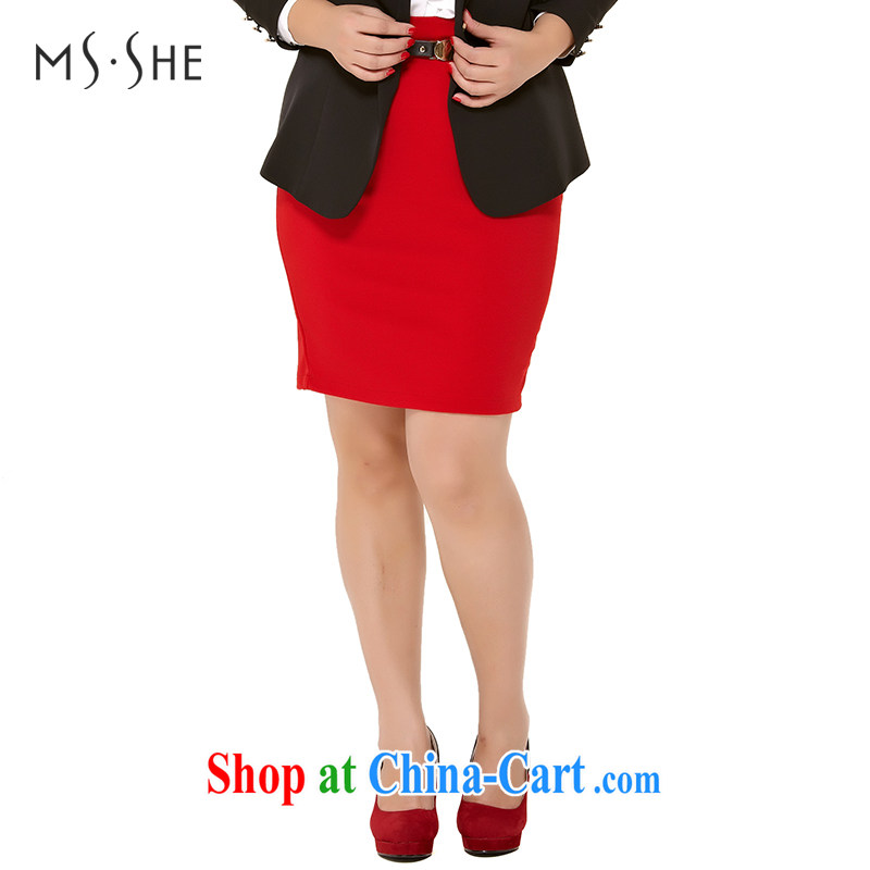 MsShe XL female graphics thin suits dress attire high waist skirt 2015 body skirt package and the belt 120,829 red T 3 Msshe, shopping on the Internet