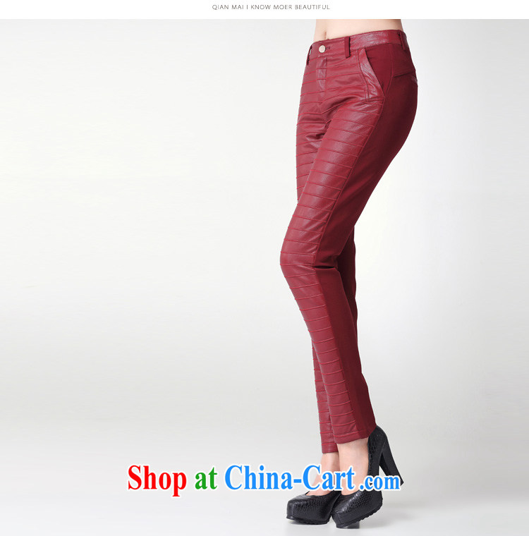 The Mak larger women 2014 winter new thick mm AB streaks the PU stitching trousers HLku 131,172 栆 red XXXXL pictures, price, brand platters! Elections are good character, the national distribution, so why buy now enjoy more preferential! Health