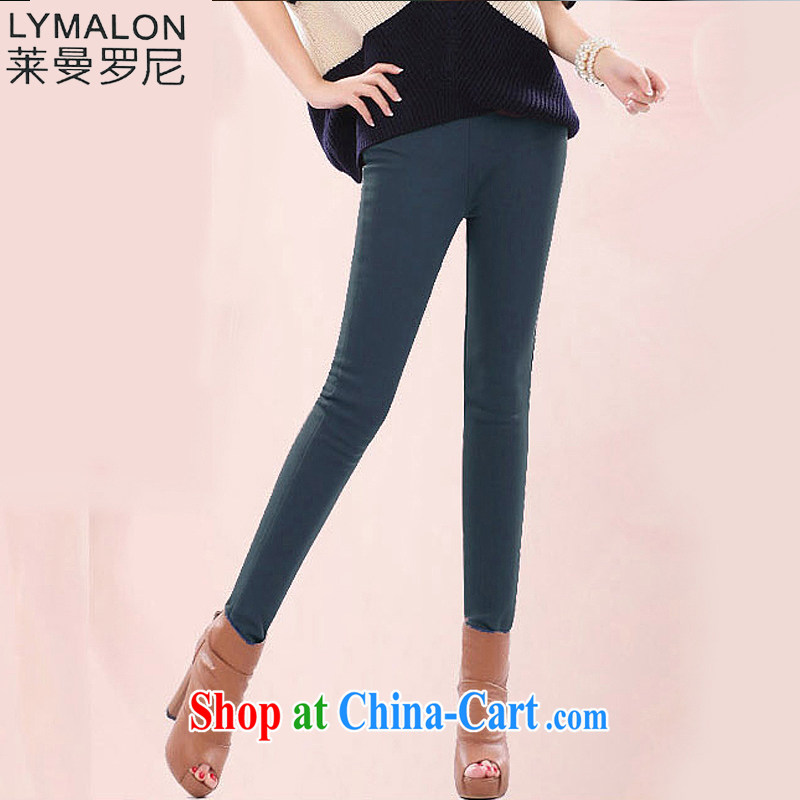 Lehman Ronnie lymalon 2014 autumn and winter, new Korean Beauty larger female thick, lint-free cloth with warm spring pencil solid pants 20,051 black 5 XL, Lehman Ronnie (LYMALON), and shopping on the Internet