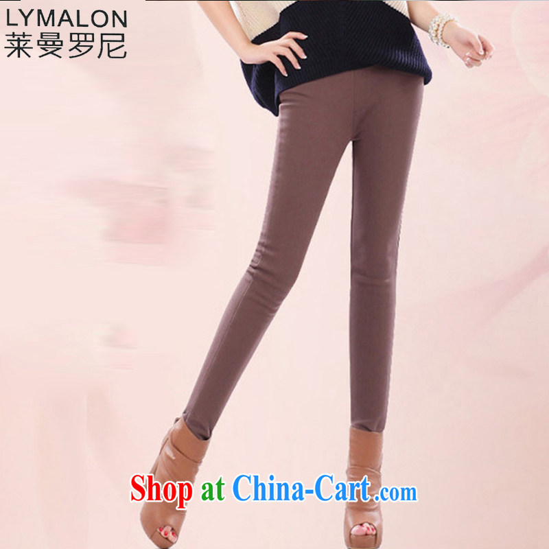 Lehman Ronnie lymalon 2014 autumn and winter, new Korean Beauty larger female thick, lint-free cloth with warm spring pencil solid pants 20,051 black 5 XL, Lehman Ronnie (LYMALON), and shopping on the Internet