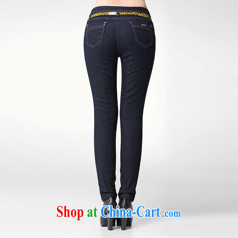Slim, Mr Big, female 2014 autumn and winter, new mm thick belt of warm quilted long jeans 3298 dark blue XXXL, former Yugoslavia, Mak, and shopping on the Internet