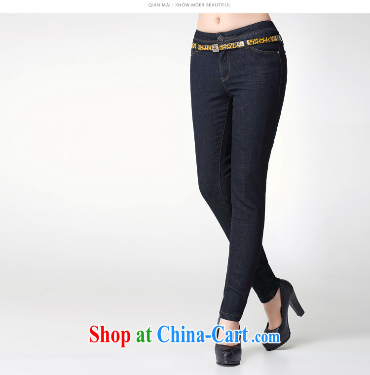 The Mak larger women 2014 winter new thick MM, belt warm quilted long jeans 3298 dark blue XXXL pictures, price, brand platters! Elections are good character, the national distribution, so why buy now enjoy more preferential! Health