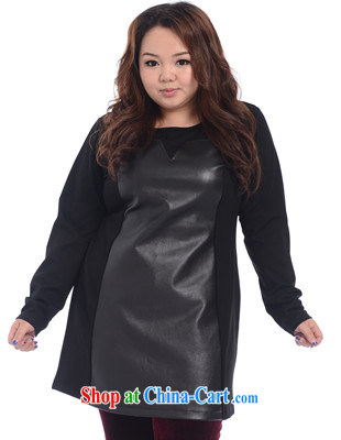 Hi Princess slave Korean king, female and FAT and FAT MM graphics thin leather stitching long stylish dresses A 6479 black large code 3 200 XL about Jack pictures, price, brand platters! Elections are good character, the national distribution, so why buy now enjoy more preferential! Health
