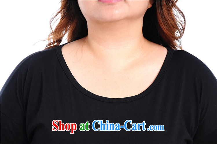Hi Princess Won slavery and indeed increase, female fat MM long-sleeved round-collar T shirt pure cotton with solid color shirt A 6539 black 3 XL/chest of 130 CM pictures, price, brand platters! Elections are good character, the national distribution, so why buy now enjoy more preferential! Health