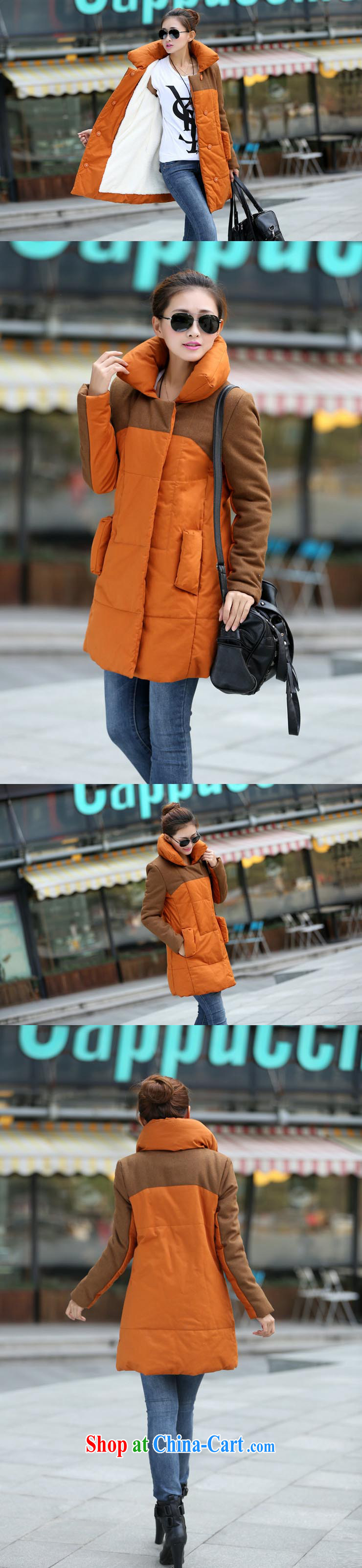 The line spend a lot, girls winter new Korean video thin thick mm personalized tile long quilted coat loose thick warm artificial hair lining D 2 XPS orange stitching 4 XL pictures, price, brand platters! Elections are good character, the national distribution, so why buy now enjoy more preferential! Health