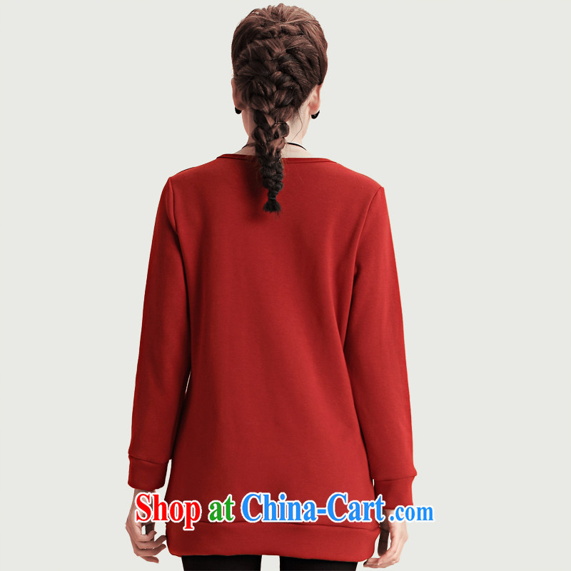 Slim, Mr Big, women fall 2014 the new Korean loose solid color and long sweater solid shirt T pension 12,279 red M, former Yugoslavia, Mak, and shopping on the Internet