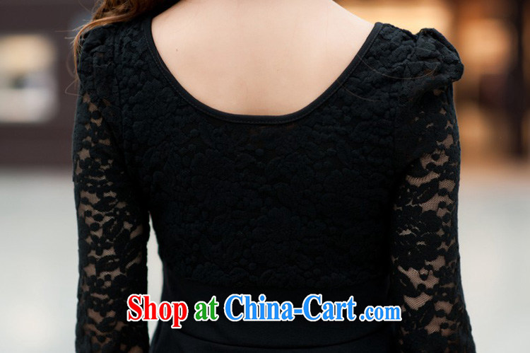 Szili Clinton lace long-sleeved dresses 2015 spring new thick larger women who are decorated in thick MM 100 ground OL skirt solid and elegant even in winter skirt black 6 XL pictures, price, brand platters! Elections are good character, the national distribution, so why buy now enjoy more preferential! Health