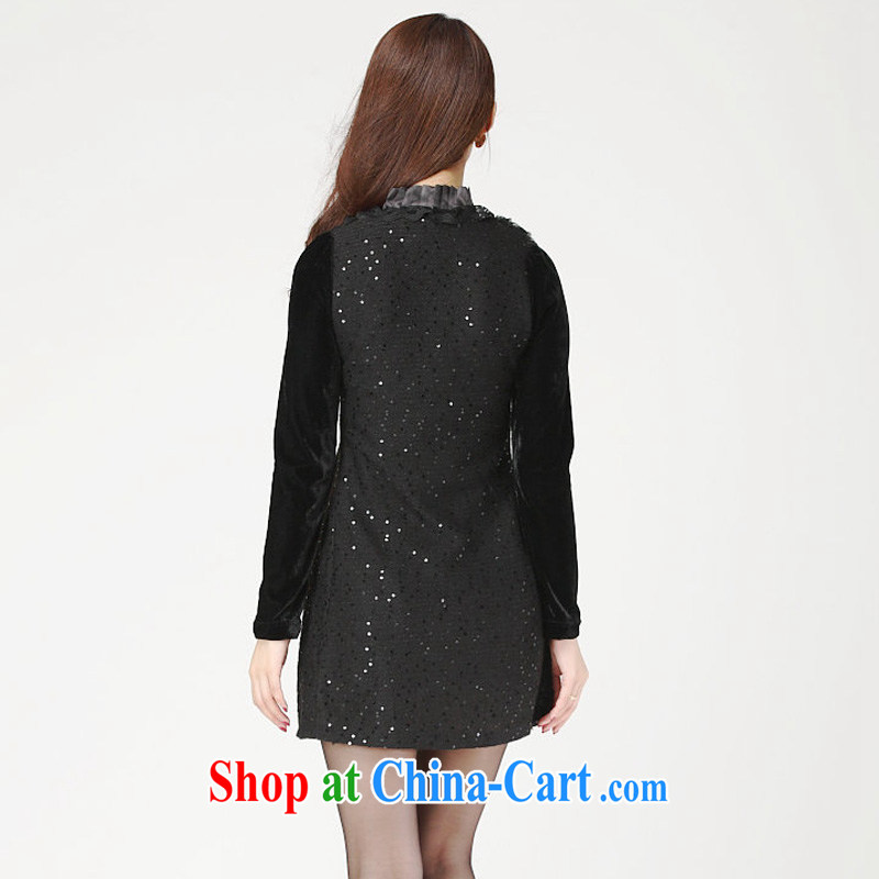 The Code's autumn and winter dresses 2013 thick sister XL autumn new products for gross video thin winter dress (2 D 70) Black L codes, Ying Ying, water, shopping on the Internet