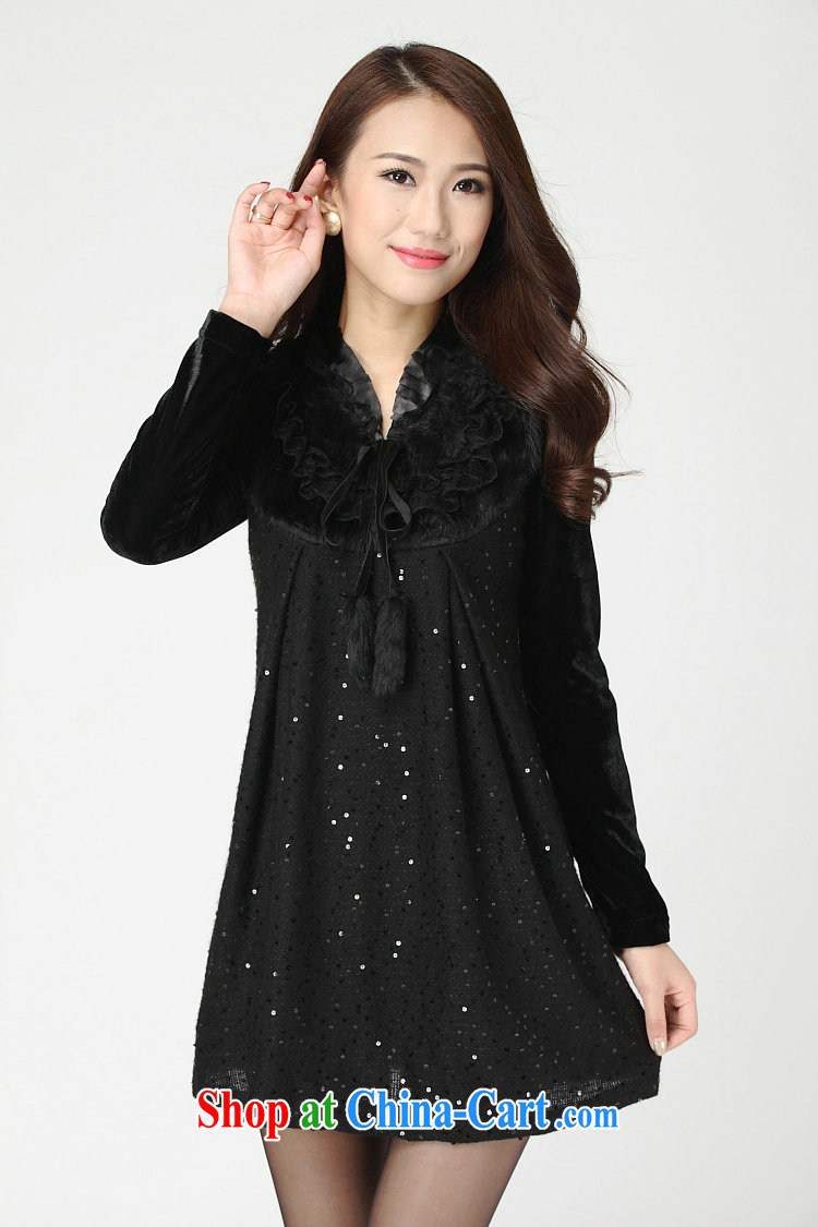 The Code women's clothing fall/winter dresses 2013 thick sister XL autumn new products for gross video thin winter dress (2 D 70 ) Black L code pictures, price, brand platters! Elections are good character, the national distribution, so why buy now enjoy more preferential! Health