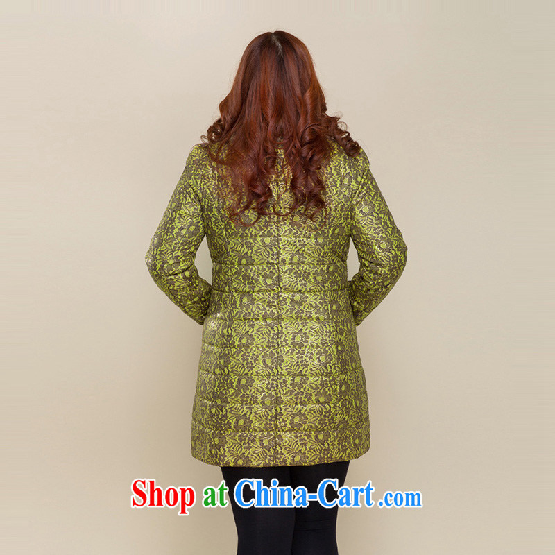 Slim LI Sau 2014 autumn and winter new, larger female round-collar hit salad link warm long-sleeved quilted coat (grant campaign sub-gross) Q 3125 yellow XL, slim Li-su, and shopping on the Internet