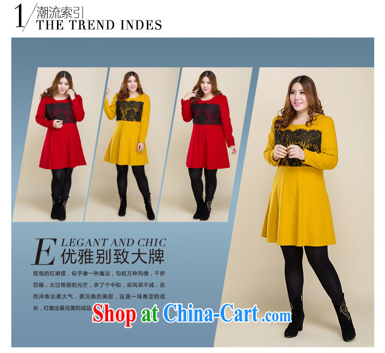 Slim LI Sau 2014 autumn new, larger female lace stitching wool beauty? The dresses Q 3208 red XL pictures, price, brand platters! Elections are good character, the national distribution, so why buy now enjoy more preferential! Health