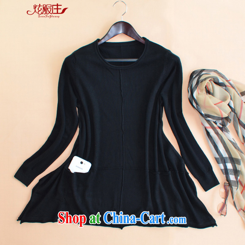 Hyun-chong service 2015 spring and autumn, the female loose-knit solid T-shirt sweater girl, long, cross A cashmere sweaters, cool clothes, and shopping on the Internet