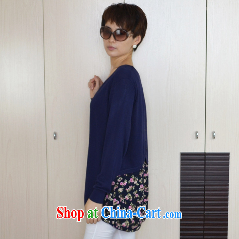 Hyun Chong serving the spring and autumn, female, long leave of two pieces of knitted cardigan women thin back small floral stitching Tibetan youth, cool clothes, and shopping on the Internet
