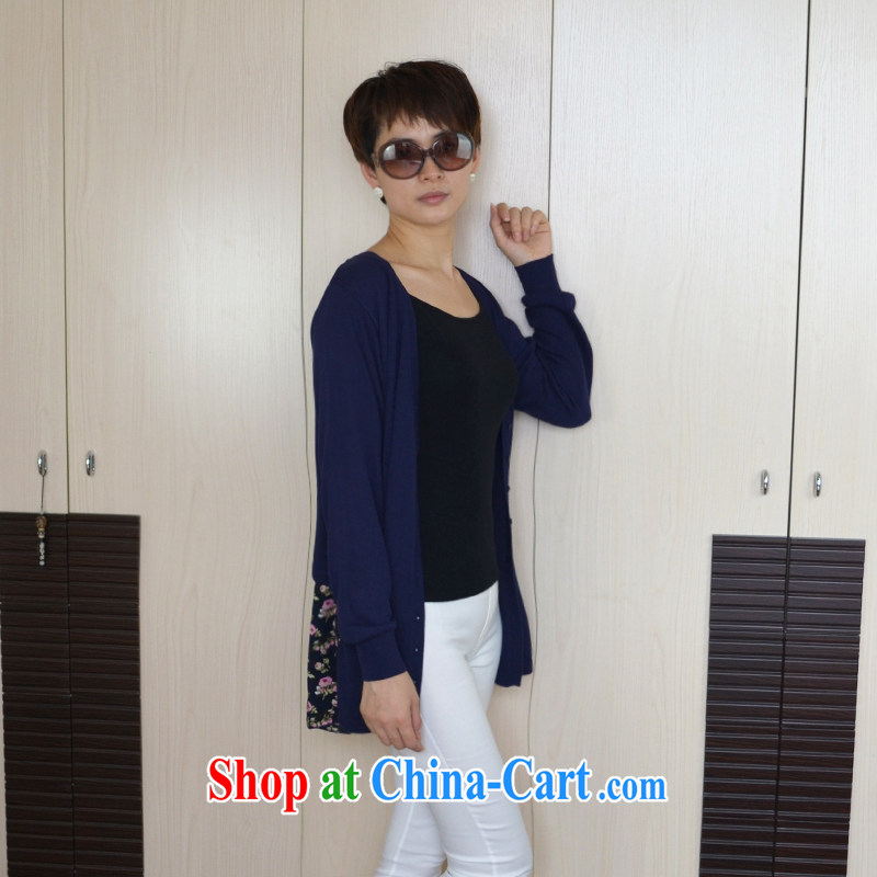 Hyun Chong serving the spring and autumn, female, long leave of two pieces of knitted cardigan women thin back small floral stitching Tibetan youth, cool clothes, and shopping on the Internet