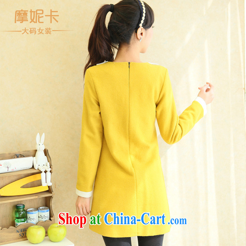 Moses Veronica larger women 2013 mm thick winter clothing Korean video thin new long-sleeved baby collar thick sister dresses yellow XXXXL, Veronica, shopping on the Internet