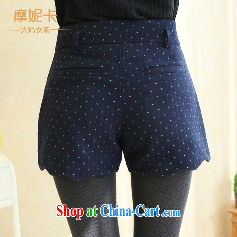 Connie Moses tab, female 2013 mm thick winter clothing Korean version of the new graphics thin little ground 100 leisure shorts girls pants blue XL, Moses Veronica, shopping on the Internet