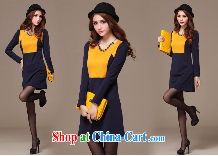 cheer for 2013 XL girls with thick MM fall and winter new collision-color thick sister graphics thin large long-sleeved dress of the 1941 royal blue 4 XL pictures, price, brand platters! Elections are good character, the national distribution, so why buy now enjoy more preferential! Health