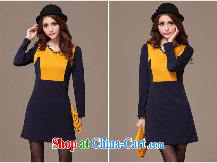 cheer for 2013 XL girls with thick MM fall and winter new collision-color thick sister graphics thin large long-sleeved dress of the 1941 royal blue 4 XL pictures, price, brand platters! Elections are good character, the national distribution, so why buy now enjoy more preferential! Health