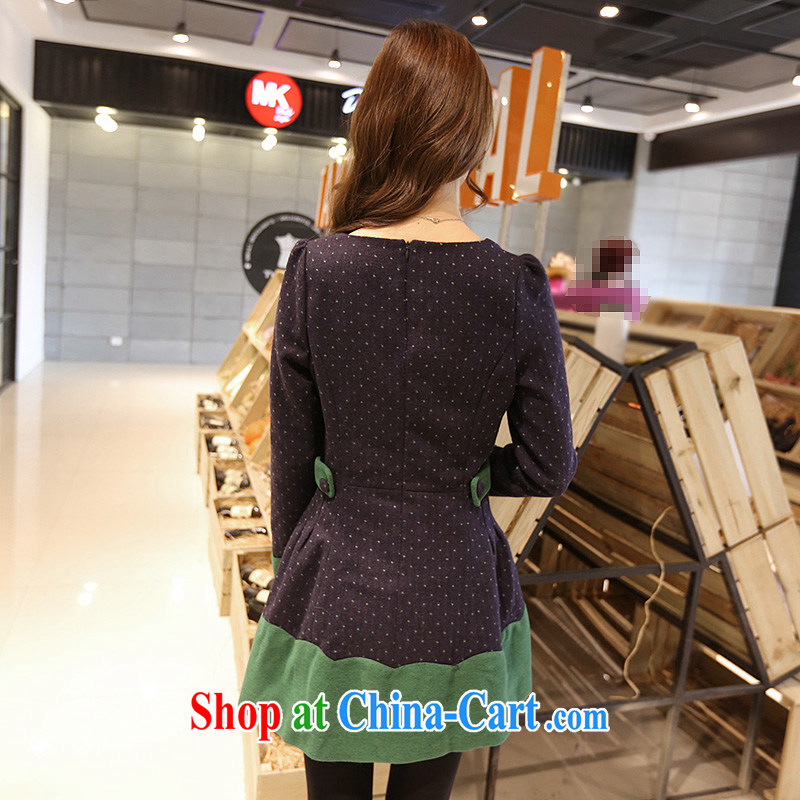 Connie Moses card 2015 the Code women mm thick spring new thick sister sister graphics thin Korean long-sleeved dresses green XL, Moses Veronica, shopping on the Internet