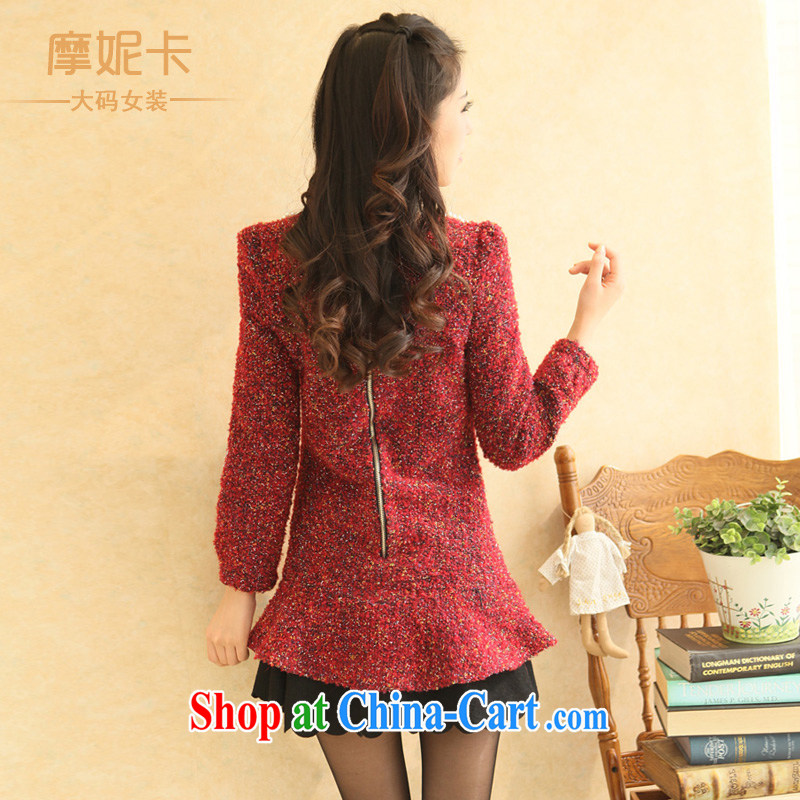 Moses Veronica larger women mm thick winter clothes 2013 New Round for the seamless Pearl small fragrant wind even long-sleeved clothing skirt red XXXL, Moses Veronica, shopping on the Internet