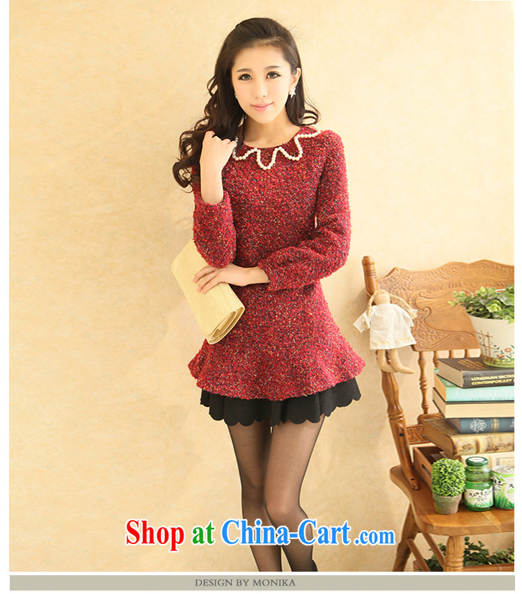 Moses Veronica larger women mm thick winter clothes 2013 New Round for the seamless Pearl small fragrant wind even long-sleeved clothing skirt red XXXL pictures, price, brand platters! Elections are good character, the national distribution, so why buy now enjoy more preferential! Health