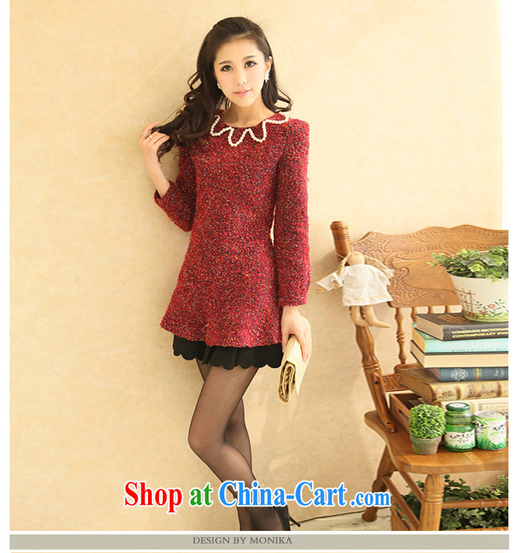 Moses Veronica larger women mm thick winter clothes 2013 New Round for the seamless Pearl small fragrant wind even long-sleeved clothing skirt red XXXL pictures, price, brand platters! Elections are good character, the national distribution, so why buy now enjoy more preferential! Health