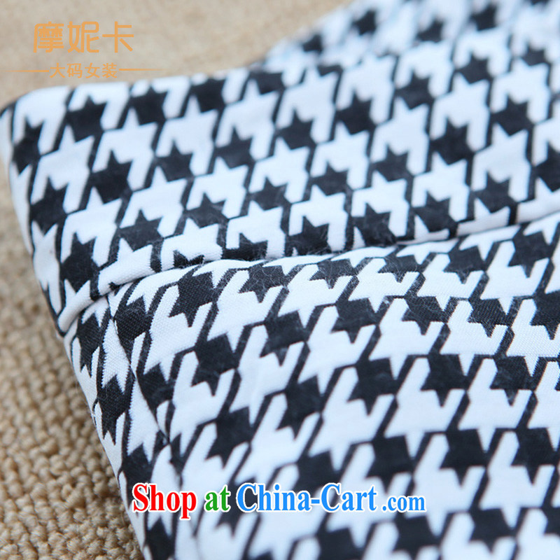 Connie Moses card the Code women mm thick winter load new Korean fat people dress graphics thin coat 1000 birds, 100 ground shorts 1000 birds, XXL, Moses Veronica, shopping on the Internet