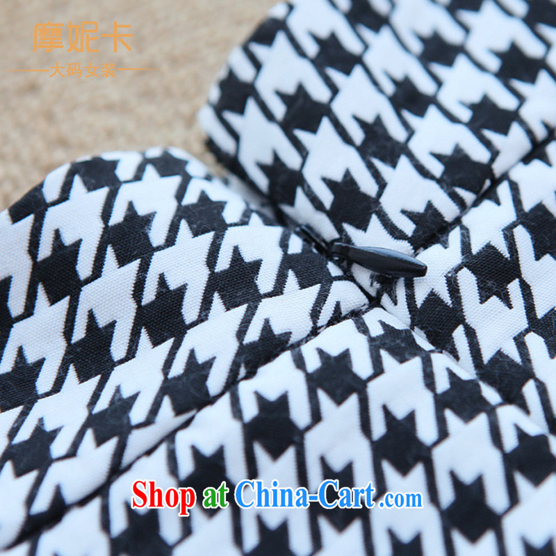 Connie Moses card the Code women mm thick winter load new Korean fat people dress graphics thin coat 1000 birds, 100 ground shorts 1000 birds, XXL, Moses Veronica, shopping on the Internet