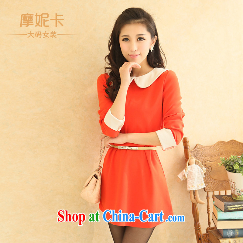 Connie Moses tab, women mm thick 2013 spring new dolls for graphics thin coat thick sister Korean dresses orange XXL