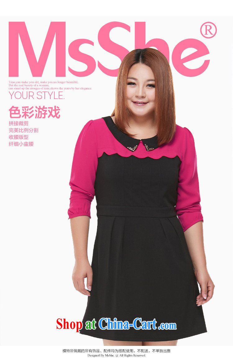 MsShe larger women spring 2015 new mm thick and fat OL long-sleeved video thin dresses 5002 color blue 5 XL pictures, price, brand platters! Elections are good character, the national distribution, so why buy now enjoy more preferential! Health