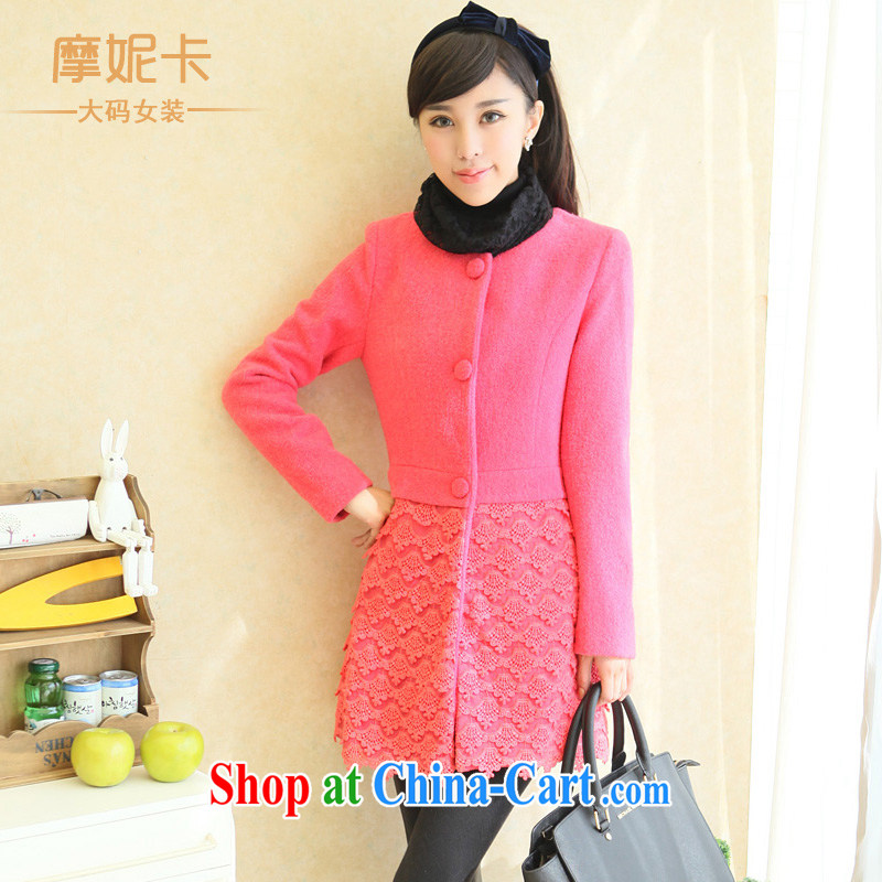 The Code women_2013 mm thick winter clothing new sweet temperament good lace hair? jacket coat of red XXXXL