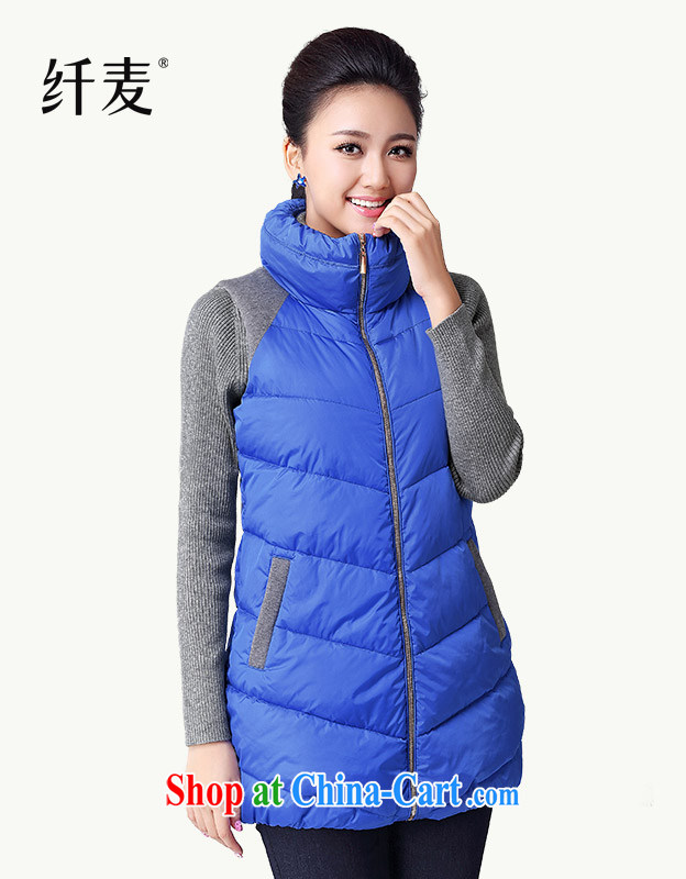 The Mak is the women's clothing 2014 autumn and winter new thick mm fashion, for warm quilted coat, a TH 131,160 blue XXXL