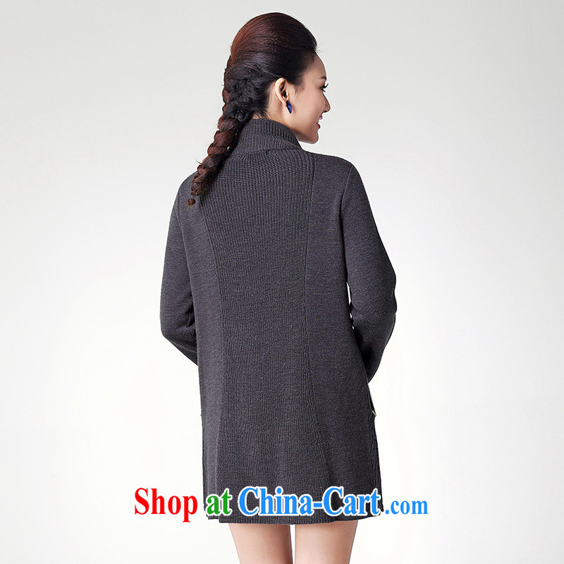 Slim, Mr Big, female 2014 autumn and winter new thick mm stylish loose long-sleeved high-collar sweater S 13,005 dark gray XXL, former Yugoslavia, Mak, and shopping on the Internet