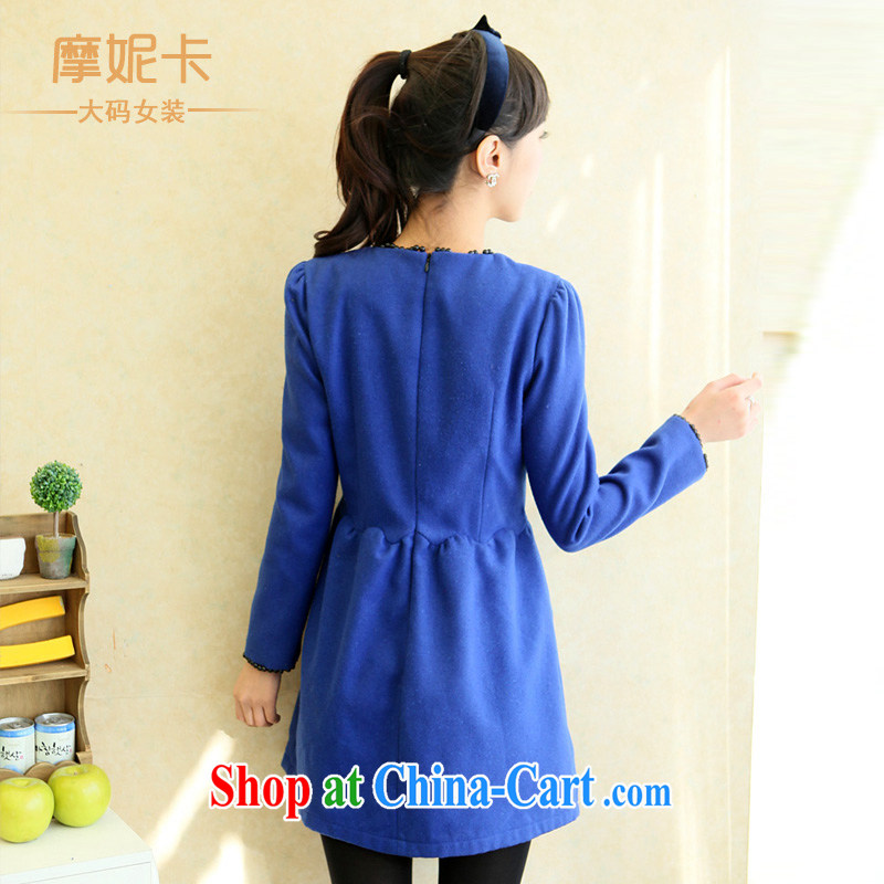 Connie Moses tab, female 2013 mm thick winter clothing Korean version of the new graphics thin long-sleeved gross? Small fragrant wind-blue skirt XXXXL, Moses Veronica, shopping on the Internet