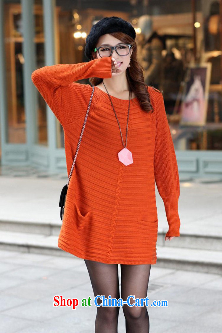 Mad giggling 2013 new large code woolen cashmere thick MM loose in Europe and long, solid sweater girl 1085 orange large code are code pictures, price, brand platters! Elections are good character, the national distribution, so why buy now enjoy more preferential! Health