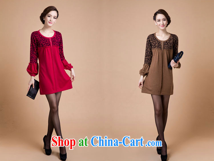 2014 mm thick Autumn with new female dress long-sleeved Leopard, long, and indeed increase, cultivating charisma wool long-sleeved dresses 188 red 3XL pictures, price, brand platters! Elections are good character, the national distribution, so why buy now enjoy more preferential! Health