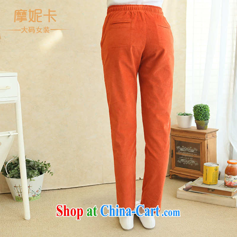 King, female 2014 Korean spring new thick sister elasticated waist straps leisure video thin trousers trousers children orange XL, Moses Veronica, shopping on the Internet