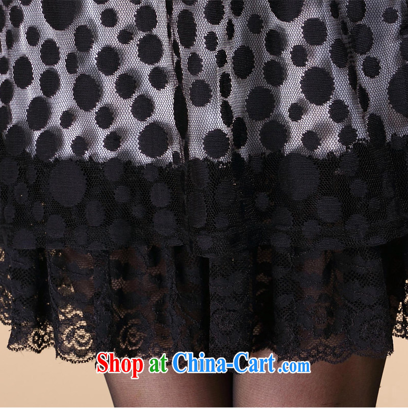 Cheuk-yan Yi Lai Ying 2015 spring new, larger female sexy lace-tick spent stitching round-collar solid dress M 3095 black XL, Cheuk-yan Yi-lai, and shopping on the Internet