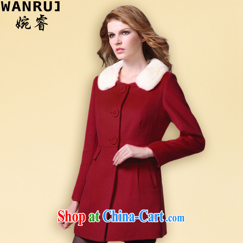 Yuen core women spring 2015 new product, rabbit hair flip for cultivating long fleece coat? girl jacket girl red aura video thin