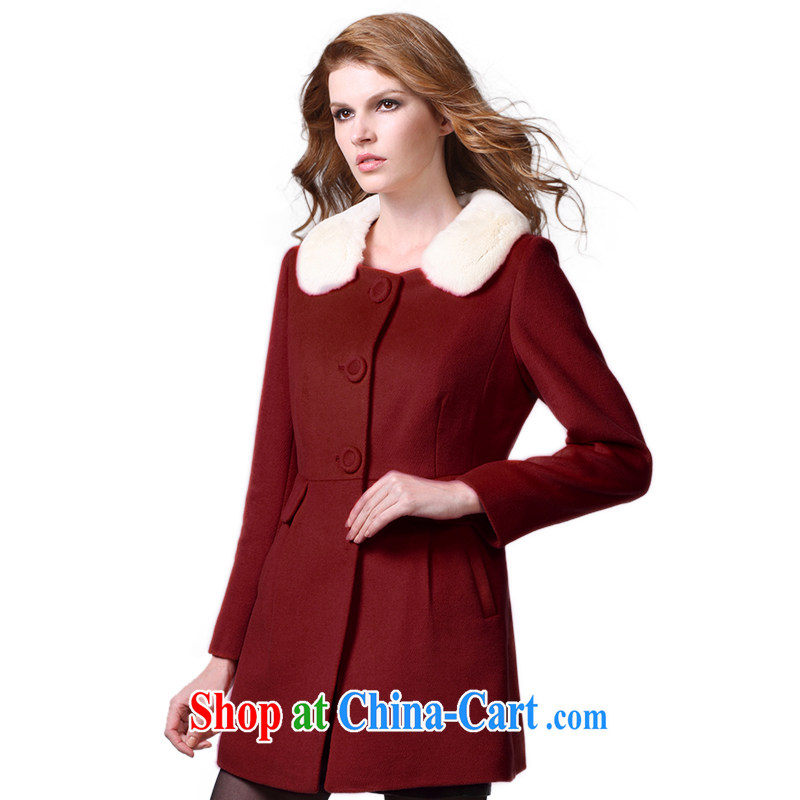 Yuen core women spring 2015 new product, rabbit hair lapel cultivating long fleece coat is female jacket female Red aura video thin, Yuen core, shopping on the Internet