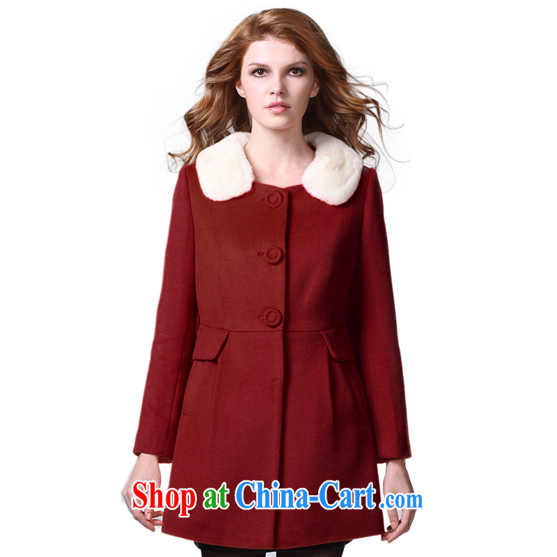 Yuen core women spring 2015 new product, rabbit hair lapel cultivating long fleece coat is female jacket female Red aura video thin, Yuen core, shopping on the Internet