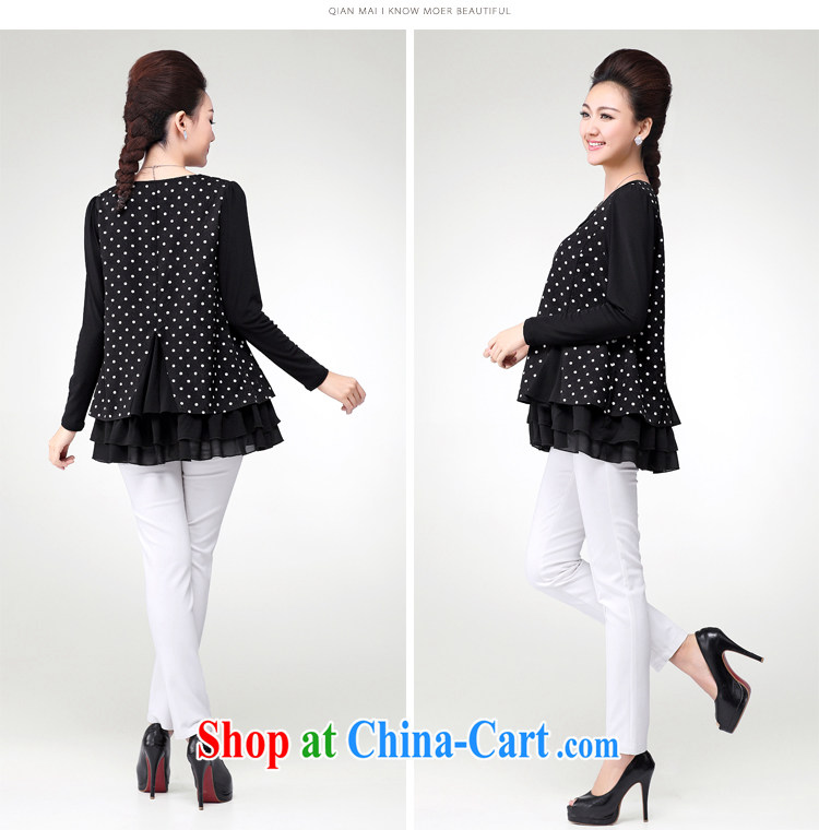 The wheat fall 2014 with larger female new thick MM fashion round collar dot T pension cultivating graphics thin 14,089 black XXXXL pictures, price, brand platters! Elections are good character, the national distribution, so why buy now enjoy more preferential! Health